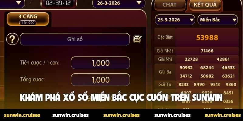 Xổ số miền Bắc Sunwin - Uy tín, minh bạch, trả thưởng nhanh 1 Khám phá xổ số miền Bắc cực cuốn trên Sunwin