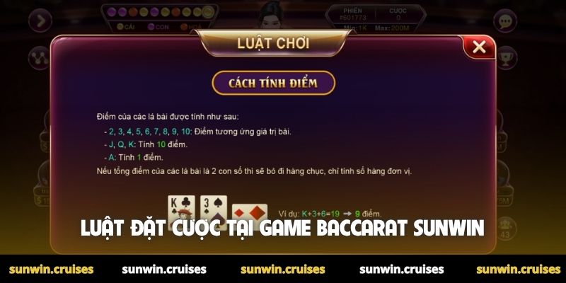 Cách chơi Baccarat trên Sunwin: Nghệ thuật làm chủ bàn cược 2 Luật đặt cược tại game Baccarat Sunwin