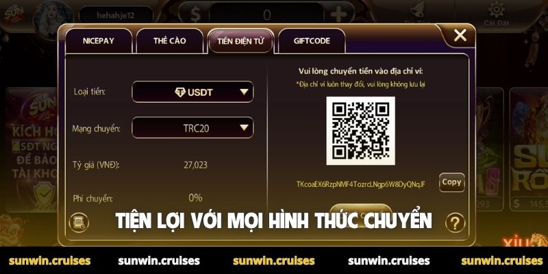 Nạp Tiền Sunwin 2 Tiện lợi với mọi hình thức chuyển